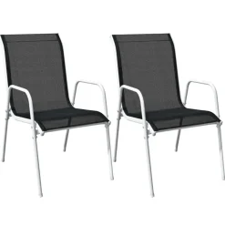 Bistro- & Balkonsets-vidaXL - Eethoek Voor Buiten - Zwart - Staal - 3 stuks
