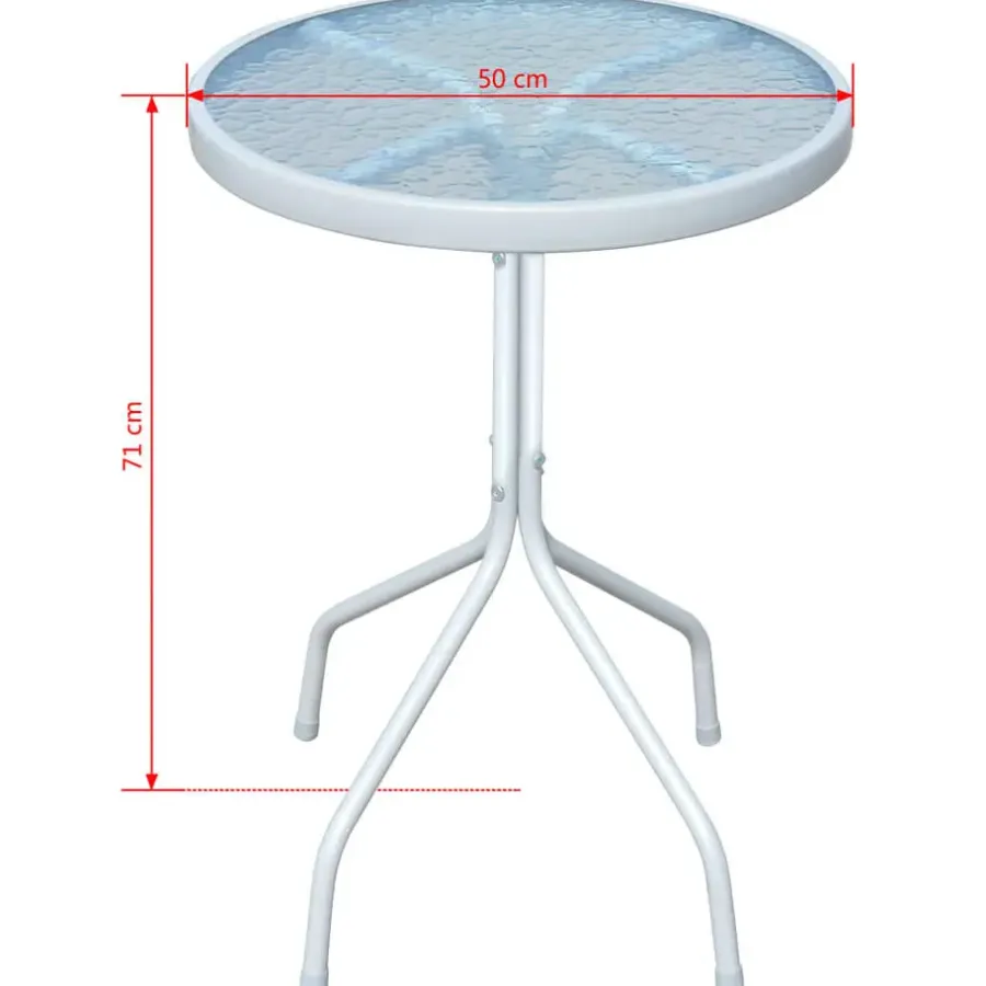Bistro- & Balkonsets-vidaXL - Eethoek Voor Buiten - Zwart - Staal - 3 stuks
