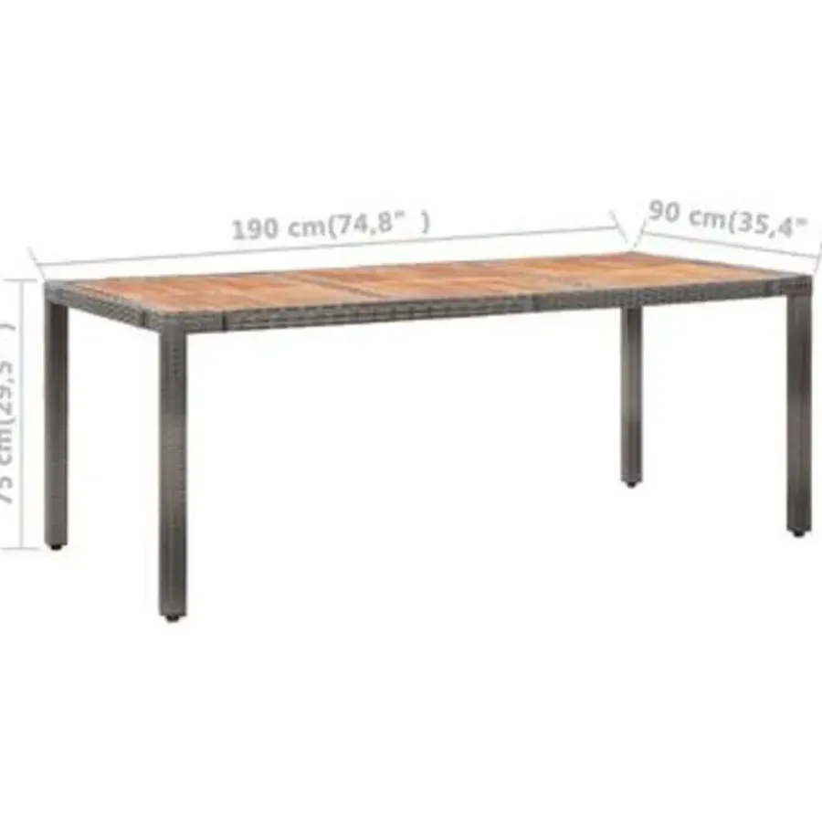 vidaXL - Eethoek Voor Buiten - Grijs - Poly rattan