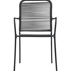 vidaXL - Eetset - Zwart - Staal