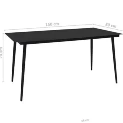 vidaXL - Eetset - Zwart - Staal