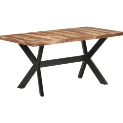 Rechthoekige Eettafels-vidaXL - Eettafel - Bruin - Hout - 160 x 80 x 75 cm