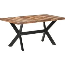 Rechthoekige Eettafels-vidaXL - Eettafel - Bruin - Hout - 160 x 80 x 75 cm