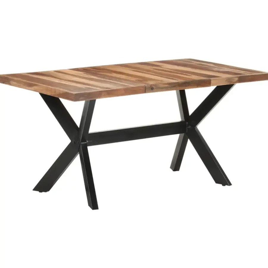 Rechthoekige Eettafels-vidaXL - Eettafel - Bruin - Hout - 160 x 80 x 75 cm