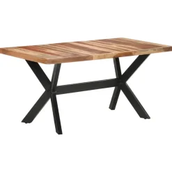 Rechthoekige Eettafels-vidaXL - Eettafel - Bruin - Hout - 160 x 80 x 75 cm