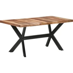 Rechthoekige Eettafels-vidaXL - Eettafel - Bruin - Hout - 160 x 80 x 75 cm