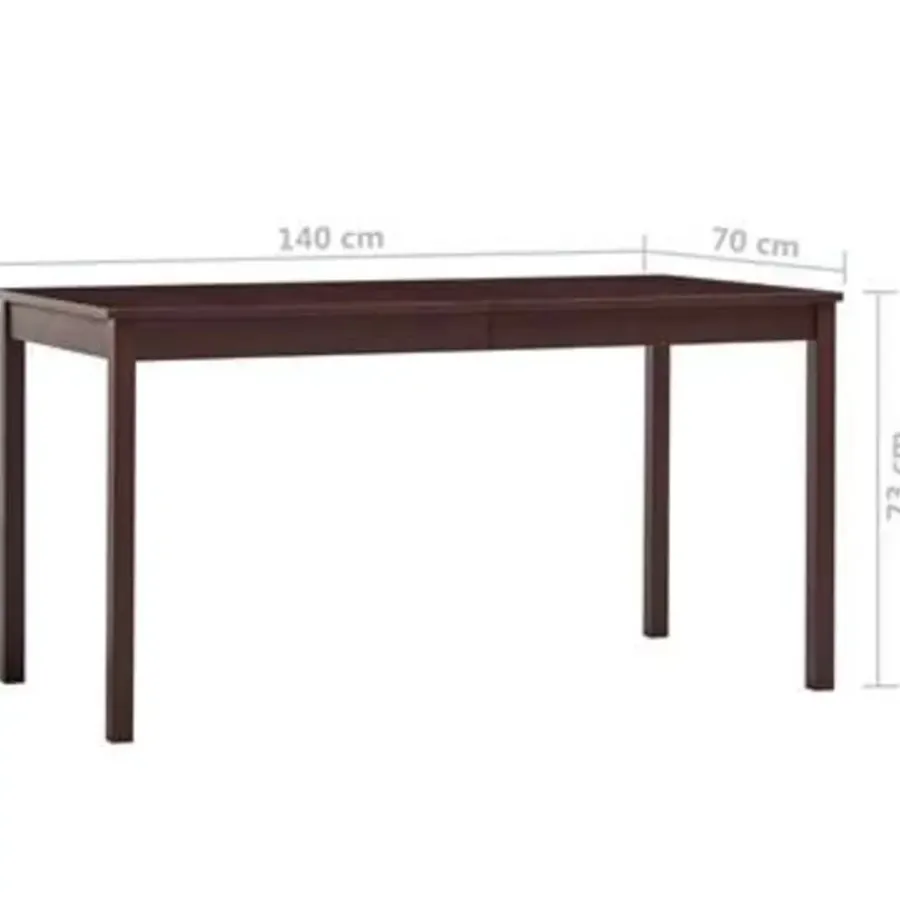 vidaXL - Eettafel - Bruin - Grenenhout - 140 x 70 x 73 cm