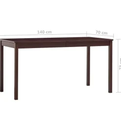 vidaXL - Eettafel - Bruin - Grenenhout - 140 x 70 x 73 cm