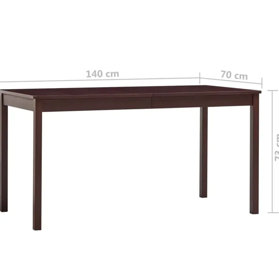 vidaXL - Eettafel - Bruin - Grenenhout - 140 x 70 x 73 cm