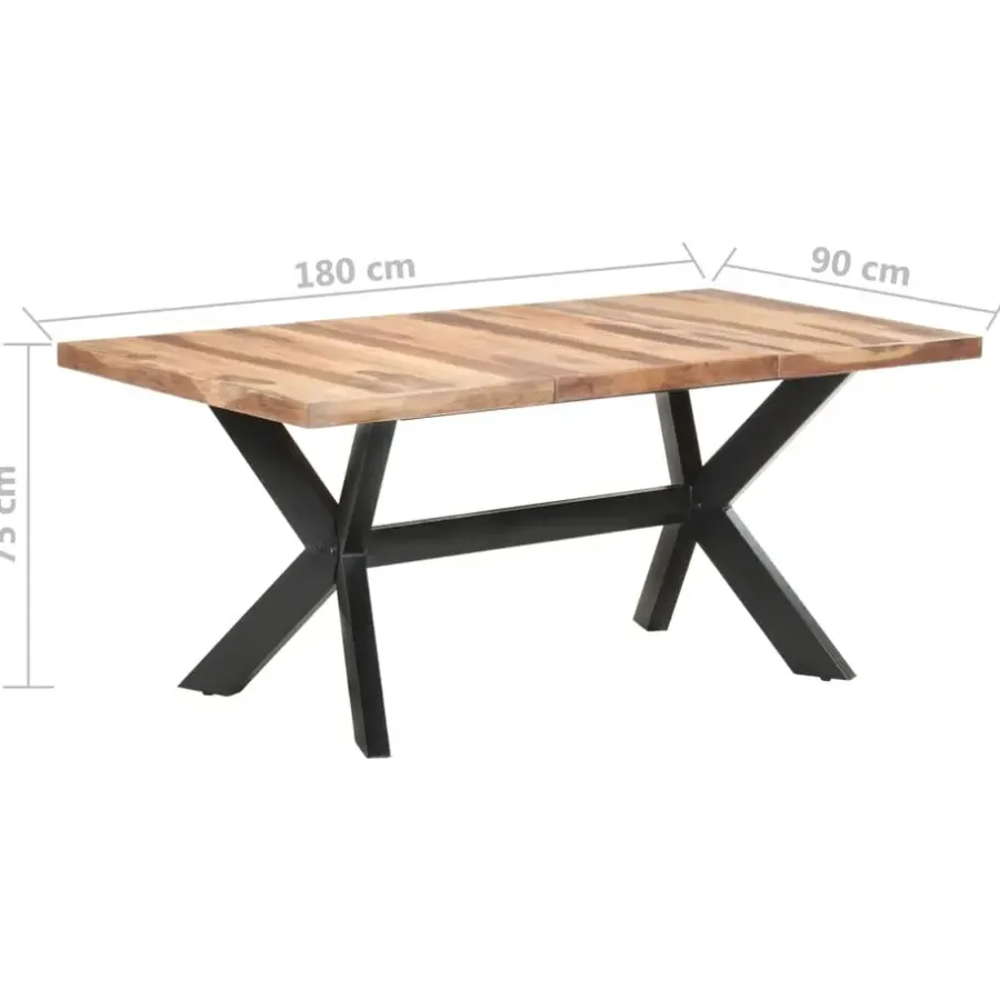 vidaXL - Eettafel - Bruin - Hout - 180 x 90 x 75 cm
