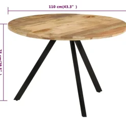 vidaXL - Eettafel - Bruin - Hout - Ø 110 x 75 cm