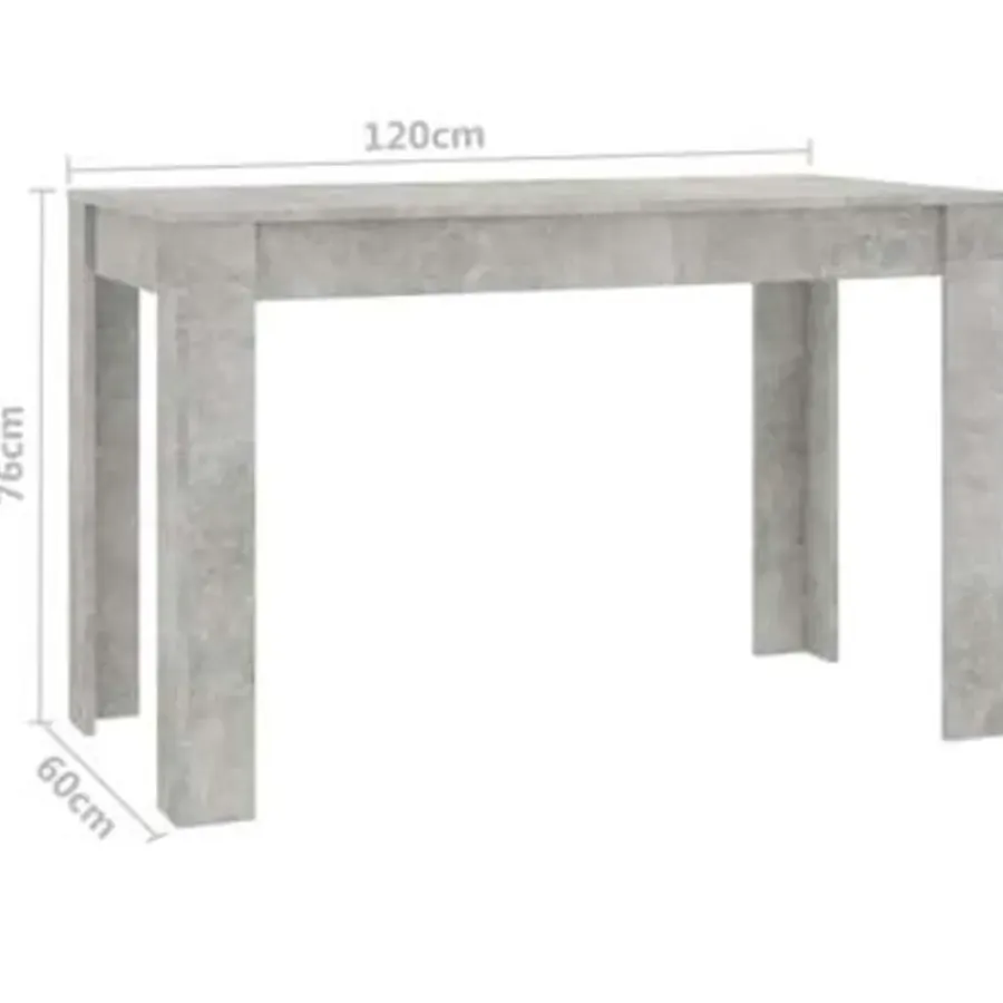 vidaXL - Eettafel - Grijs - Bewerkt hout