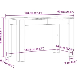 vidaXL - Eettafel - Grijs - Bewerkt hout