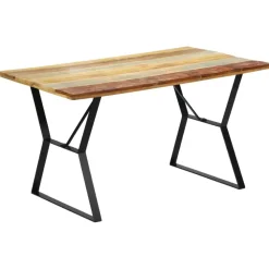 Industriële Eettafels-vidaXL - Eettafel - Multikleur - Hout - 140 x 80 x 76 cm