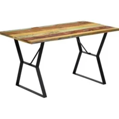 Industriële Eettafels-vidaXL - Eettafel - Multikleur - Hout - 140 x 80 x 76 cm