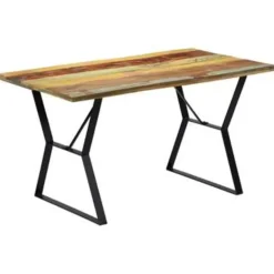 Industriële Eettafels-vidaXL - Eettafel - Multikleur - Hout - 140 x 80 x 76 cm