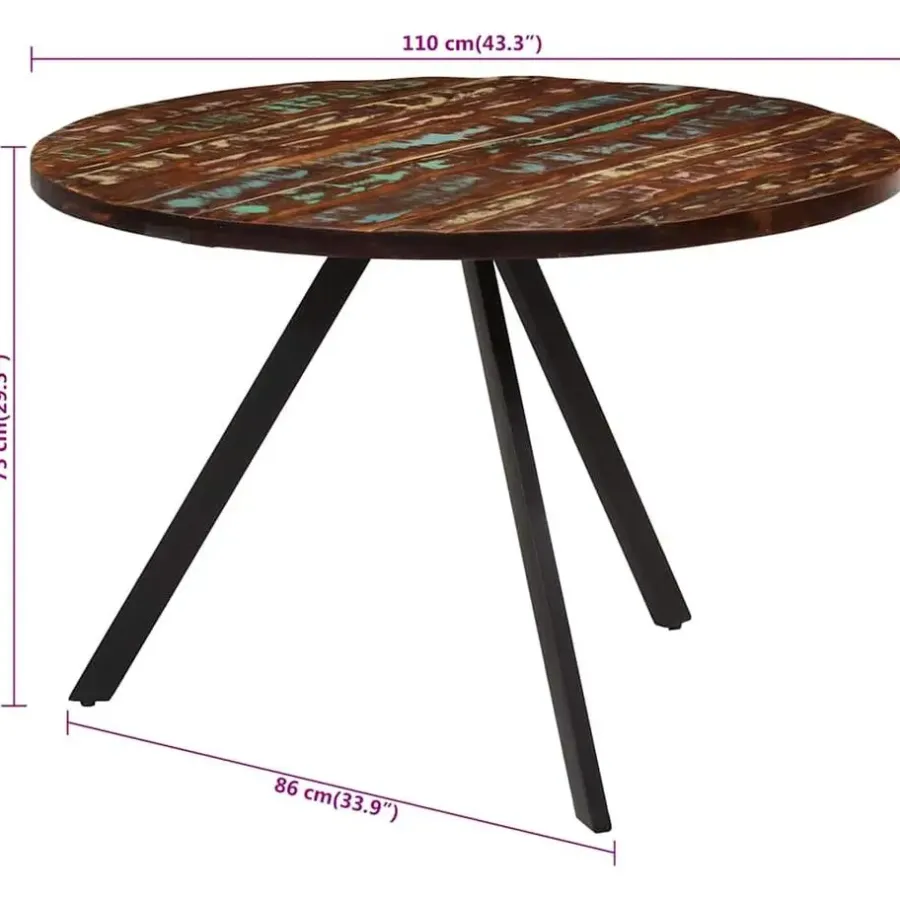Houten Eettafels|Ronde Eettafels-vidaXL - Eettafel - Multikleur - Hout