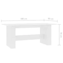 vidaXL - Eettafel - Wit - Bewerkt hout