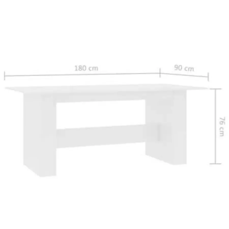 vidaXL - Eettafel - Wit - Bewerkt hout