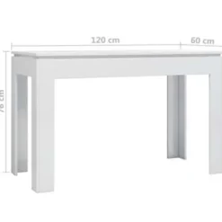 vidaXL - Eettafel - Wit - Bewerkt hout