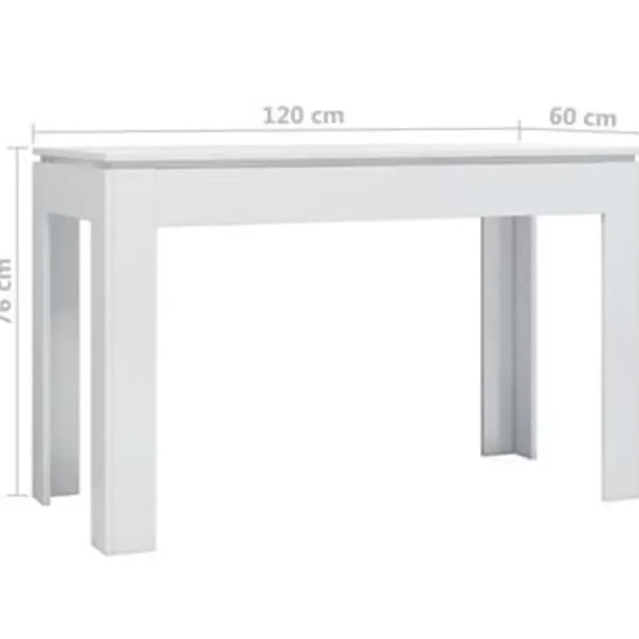 vidaXL - Eettafel - Wit - Bewerkt hout