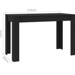 Rechthoekige Eettafels|Houten Eettafels-vidaXL - Eettafel - Zwart - Bewerkt hout