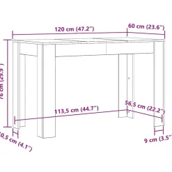 Rechthoekige Eettafels|Houten Eettafels-vidaXL - Eettafel - Zwart - Bewerkt hout