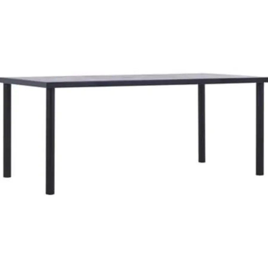 Rechthoekige Eettafels-vidaXL - Eettafel - Zwart - MDF - 180 x 90 x 75 cm