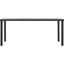 Rechthoekige Eettafels-vidaXL - Eettafel - Zwart - MDF - 180 x 90 x 75 cm