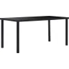 Rechthoekige Eettafels-vidaXL - Eettafel - Zwart - Glas - 160 x 80 x 75 cm