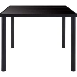 Rechthoekige Eettafels-vidaXL - Eettafel - Zwart - Glas - 160 x 80 x 75 cm