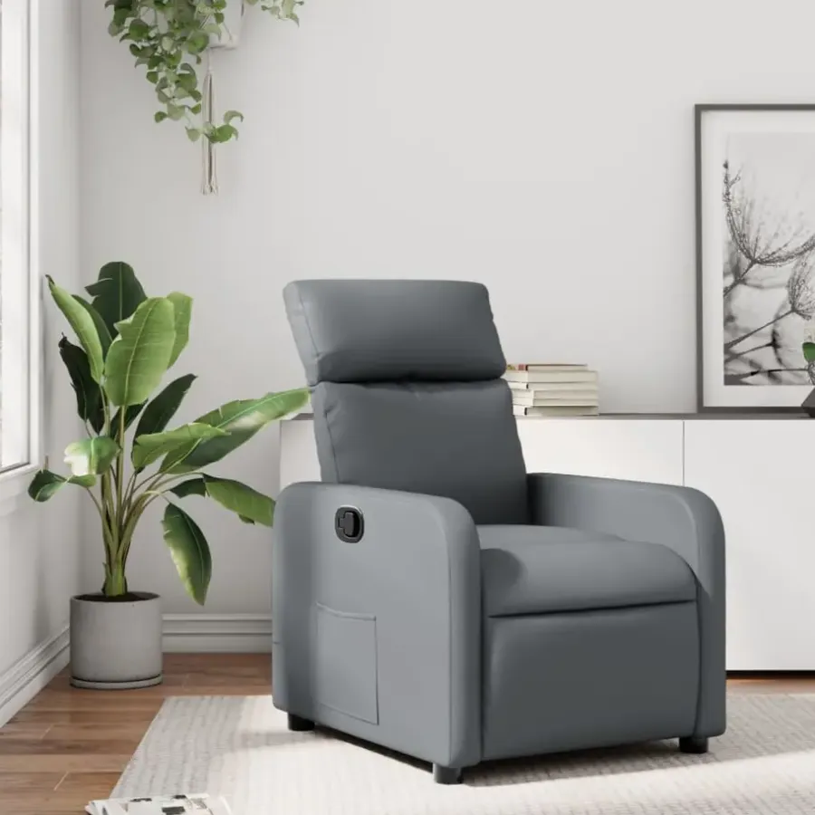 vidaXL - Fauteuil - Grijs - Kunstleer