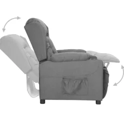Fauteuils-vidaXL - Fauteuil - Grijs - Stof