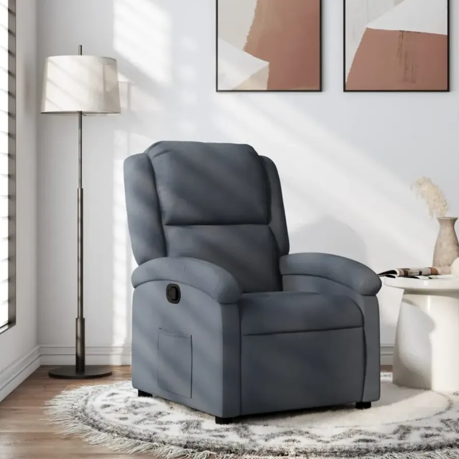 Fauteuils-vidaXL - Fauteuil - Grijs - Fluweel