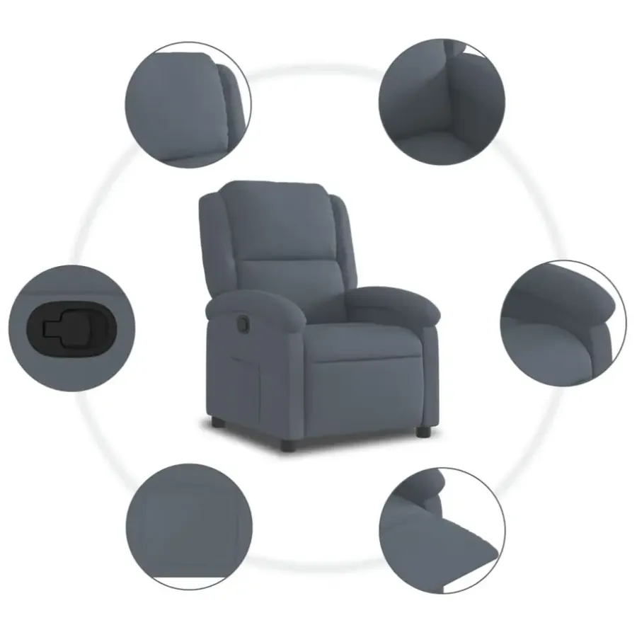 Fauteuils-vidaXL - Fauteuil - Grijs - Fluweel