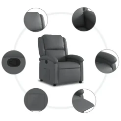 vidaXL - Fauteuil - Grijs - Kunstleer