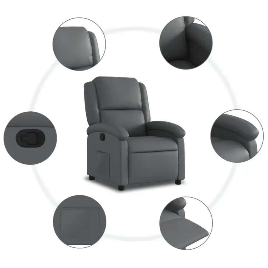 vidaXL - Fauteuil - Grijs - Kunstleer