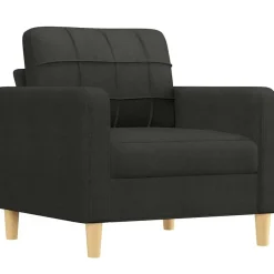 Fauteuils-vidaXL - Fauteuil - Zwart - Stof - 60 cm