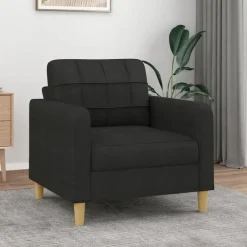 Fauteuils-vidaXL - Fauteuil - Zwart - Stof - 60 cm