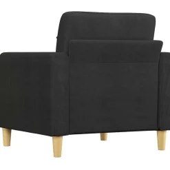 Fauteuils-vidaXL - Fauteuil - Zwart - Stof - 60 cm
