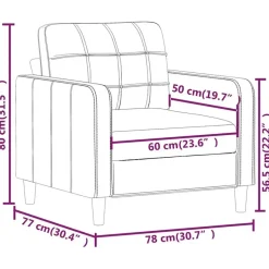 Fauteuils-vidaXL - Fauteuil - Zwart - Stof - 60 cm