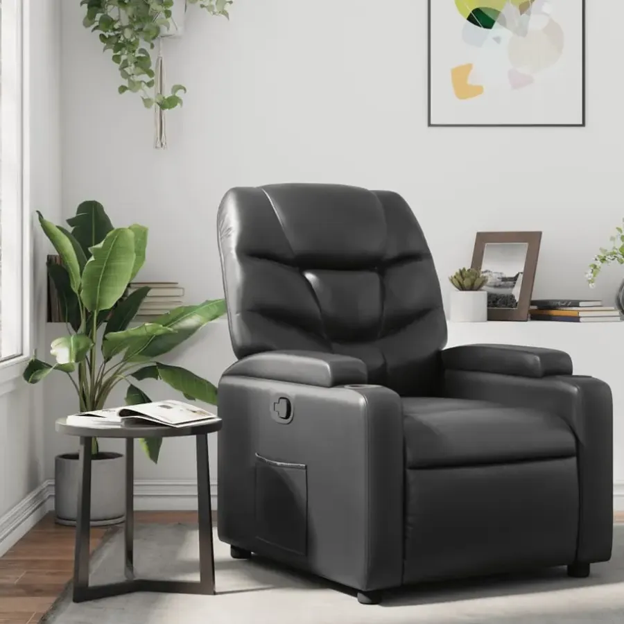 Fauteuils-vidaXL - Fauteuil - Zwart - Kunstleer