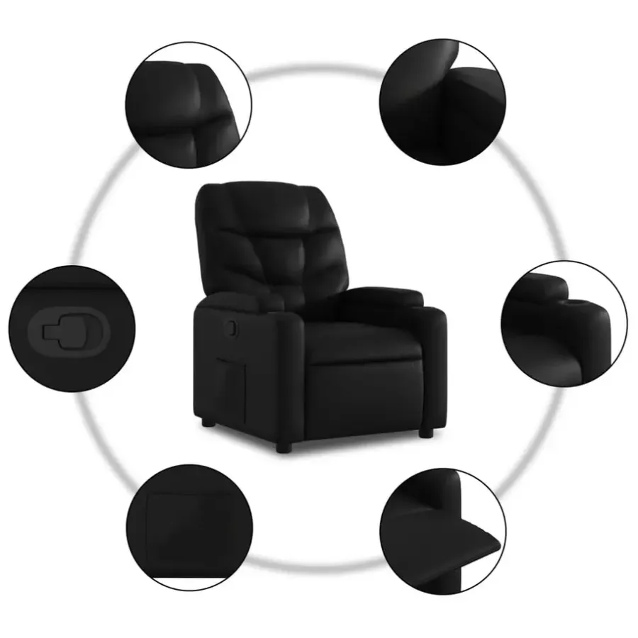 Fauteuils-vidaXL - Fauteuil - Zwart - Kunstleer