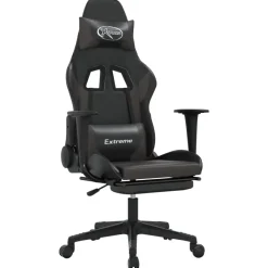 vidaXL - Gamingstoel - Grijs - Kunstleer