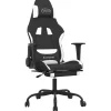 Gamestoelen-vidaXL - Gamingstoel - Wit - Stof