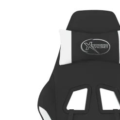 Gamestoelen-vidaXL - Gamingstoel - Wit - Stof