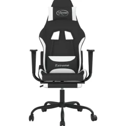 Gamestoelen-vidaXL - Gamingstoel - Wit - Stof