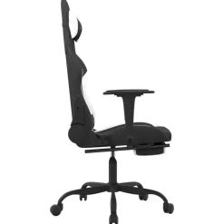 Gamestoelen-vidaXL - Gamingstoel - Wit - Stof