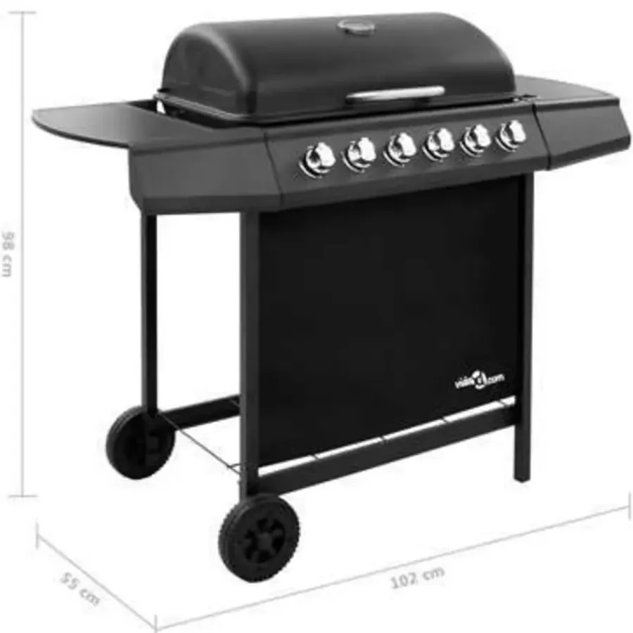 Barbecues En Accessoires-vidaXL - Gasbarbecue-grill - Zwart - Staal