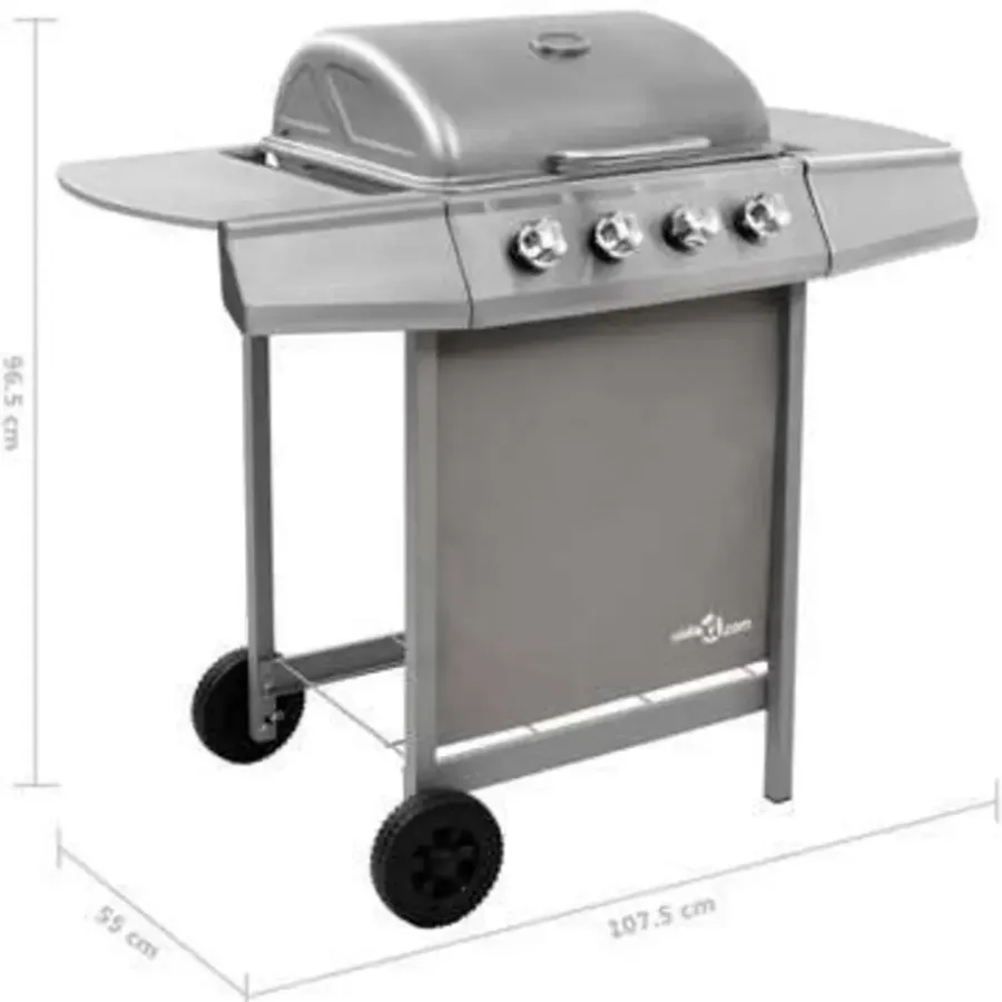 Barbecues En Accessoires-vidaXL - Gasbarbecue-grill - Zilver - Staal